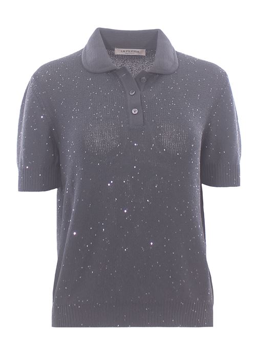 cotton polo with sequins LA FILERIA | 13233/32430092